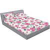 Ambesonne Floral Fitted Sheet & Pillow Sham Set, Watercolor Repeating Roses Valentine’s Day Theme Vintage Style Art, Decorative Printed 3 Piece Bedding Decor Set, Full, Dark Coral Fawn and Sepia(Pastel Pink Hunter Green)