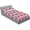 Ambesonne Floral Fitted Sheet & Pillow Sham Set, Watercolor Repeating Roses Valentine’s Day Theme Vintage Style Art, Decorative Printed 3 Piece Bedding Decor Set, Full, Dark Coral Fawn and Sepia(Pale Fuchsia and Slate Brown)