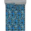 Ambesonne Floral Fitted Sheet & Pillow Sham Set, Watercolor Repeating Roses Valentine’s Day Theme Vintage Style Art, Decorative Printed 3 Piece Bedding Decor Set, Full, Dark Coral Fawn and Sepia(Violet Blue and Sea Green)