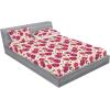 Ambesonne Floral Fitted Sheet & Pillow Sham Set, Watercolor Repeating Roses Valentine’s Day Theme Vintage Style Art, Decorative Printed 3 Piece Bedding Decor Set, Full, Dark Coral Fawn and Sepia(Dark Coral Fawn and Sepia)
