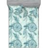 Ambesonne Floral Fitted Sheet & Pillow Sham Set, Watercolor Repeating Roses Valentine’s Day Theme Vintage Style Art, Decorative Printed 3 Piece Bedding Decor Set, Full, Dark Coral Fawn and Sepia(Pale Teal and Almond Green)