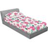 Ambesonne Floral Fitted Sheet & Pillow Sham Set, Watercolor Repeating Roses Valentine’s Day Theme Vintage Style Art, Decorative Printed 3 Piece Bedding Decor Set, Full, Dark Coral Fawn and Sepia(Pastel Pink Hunter Green)