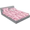 Ambesonne Floral Fitted Sheet & Pillow Sham Set, Watercolor Repeating Roses Valentine’s Day Theme Vintage Style Art, Decorative Printed 3 Piece Bedding Decor Set, Full, Dark Coral Fawn and Sepia(Pale Pink Blush and White)