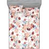 Ambesonne Floral Fitted Sheet & Pillow Sham Set, Watercolor Repeating Roses Valentine’s Day Theme Vintage Style Art, Decorative Printed 3 Piece Bedding Decor Set, Full, Dark Coral Fawn and Sepia(Lavender Blue and Pale Salmon)