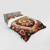 Ambesonne Floral Heart Bedding Set, Tenderness of Romantic Garden Ivy Branches and Roses Valentines Day, 3 Piece Duvet Cover Set with Sham and Fitted Sheet, Twin XL Size, Laurel Green and Pink(Orange Evergreen Pink)