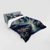 Ambesonne Floral Heart Bedding Set, Tenderness of Romantic Garden Ivy Branches and Roses Valentines Day, 3 Piece Duvet Cover Set with Sham and Fitted Sheet, Twin XL Size, Laurel Green and Pink(Night Blue and Coconut)