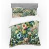 Ambesonne Floral Heart Bedding Set, Tenderness of Romantic Garden Ivy Branches and Roses Valentines Day, 3 Piece Duvet Cover Set with Sham and Fitted Sheet, Twin XL Size, Laurel Green and Pink(Green Multicolor)