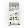 Ambesonne Floral Heart Bedding Set, Tenderness of Romantic Garden Ivy Branches and Roses Valentines Day, 3 Piece Duvet Cover Set with Sham and Fitted Sheet, Twin XL Size, Laurel Green and Pink(Teal Burnt Orange Ivory)