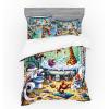 Ambesonne Floral Heart Bedding Set, Tenderness of Romantic Garden Ivy Branches and Roses Valentines Day, 3 Piece Duvet Cover Set with Sham and Fitted Sheet, Twin XL Size, Laurel Green and Pink(Sea Green Blue and Mustard)