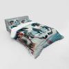 Ambesonne Floral Heart Bedding Set, Tenderness of Romantic Garden Ivy Branches and Roses Valentines Day, 3 Piece Duvet Cover Set with Sham and Fitted Sheet, Twin XL Size, Laurel Green and Pink(Petrol Blue Pale Ruby)