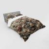 Ambesonne Floral Heart Bedding Set, Tenderness of Romantic Garden Ivy Branches and Roses Valentines Day, 3 Piece Duvet Cover Set with Sham and Fitted Sheet, Twin XL Size, Laurel Green and Pink(Tan Dark Blue and Pale Ruby)