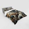 Ambesonne Floral Heart Bedding Set, Tenderness of Romantic Garden Ivy Branches and Roses Valentines Day, 3 Piece Duvet Cover Set with Sham and Fitted Sheet, Twin XL Size, Laurel Green and Pink(Dark Slate Blue and Tan)