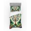 Ambesonne Floral Heart Bedding Set, Tenderness of Romantic Garden Ivy Branches and Roses Valentines Day, 3 Piece Duvet Cover Set with Sham and Fitted Sheet, Twin XL Size, Laurel Green and Pink(Green Blue and Pink)