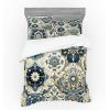 Ambesonne Floral Heart Bedding Set, Tenderness of Romantic Garden Ivy Branches and Roses Valentines Day, 3 Piece Duvet Cover Set with Sham and Fitted Sheet, Twin XL Size, Laurel Green and Pink(Off White Cadet Blue)