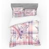 Ambesonne Floral Heart Bedding Set, Tenderness of Romantic Garden Ivy Branches and Roses Valentines Day, 3 Piece Duvet Cover Set with Sham and Fitted Sheet, Twin XL Size, Laurel Green and Pink(Lilac and Pale Pink)