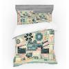 Ambesonne Floral Heart Bedding Set, Tenderness of Romantic Garden Ivy Branches and Roses Valentines Day, 3 Piece Duvet Cover Set with Sham and Fitted Sheet, Twin XL Size, Laurel Green and Pink(Almond Green Blush Peach)
