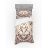 Ambesonne Floral Heart Bedding Set, Tenderness of Romantic Garden Ivy Branches and Roses Valentines Day, 3 Piece Duvet Cover Set with Sham and Fitted Sheet, Twin XL Size, Laurel Green and Pink(Pale Pink Pale Cadet Blue)