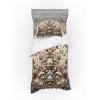 Ambesonne Floral Heart Bedding Set, Tenderness of Romantic Garden Ivy Branches and Roses Valentines Day, 3 Piece Duvet Cover Set with Sham and Fitted Sheet, Twin XL Size, Laurel Green and Pink(Tan Dark Blue and Pale Ruby)