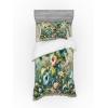 Ambesonne Floral Heart Bedding Set, Tenderness of Romantic Garden Ivy Branches and Roses Valentines Day, 3 Piece Duvet Cover Set with Sham and Fitted Sheet, Twin XL Size, Laurel Green and Pink(Green Multicolor)