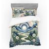 Ambesonne Floral Heart Bedding Set, Tenderness of Romantic Garden Ivy Branches and Roses Valentines Day, 3 Piece Duvet Cover Set with Sham and Fitted Sheet, Twin XL Size, Laurel Green and Pink(Slate Blue Reseda Green)