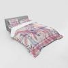 Ambesonne Floral Heart Bedding Set, Tenderness of Romantic Garden Ivy Branches and Roses Valentines Day, 3 Piece Duvet Cover Set with Sham and Fitted Sheet, Twin XL Size, Laurel Green and Pink(Lilac and Pale Pink)