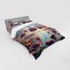 Ambesonne Floral Heart Bedding Set, Tenderness of Romantic Garden Ivy Branches and Roses Valentines Day, 3 Piece Duvet Cover Set with Sham and Fitted Sheet, Twin XL Size, Laurel Green and Pink(Pale Pink Soft Blue)