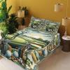 Ambesonne Floral Heart Sheet Set, Tenderness of Romantic Garden Ivy Branches and Roses Valentines Day, Fitted and Flat Sheet with Pillowcase Bedding Accent 3 Piece Set, Twin, Laurel Green and Pink(Fern Green Blue and Mustard)
