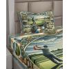 Ambesonne Floral Heart Sheet Set, Tenderness of Romantic Garden Ivy Branches and Roses Valentines Day, Fitted and Flat Sheet with Pillowcase Bedding Accent 3 Piece Set, Twin, Laurel Green and Pink(Fern Green Blue and Mustard)