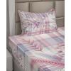 Ambesonne Floral Heart Sheet Set, Tenderness of Romantic Garden Ivy Branches and Roses Valentines Day, Fitted and Flat Sheet with Pillowcase Bedding Accent 3 Piece Set, Twin, Laurel Green and Pink(Lilac and Pale Pink)