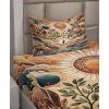 Ambesonne Floral Heart Sheet Set, Tenderness of Romantic Garden Ivy Branches and Roses Valentines Day, Fitted and Flat Sheet with Pillowcase Bedding Accent 3 Piece Set, Twin, Laurel Green and Pink(Pale Brown Petrol Blue)