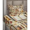 Ambesonne Floral Heart Sheet Set, Tenderness of Romantic Garden Ivy Branches and Roses Valentines Day, Fitted and Flat Sheet with Pillowcase Bedding Accent 3 Piece Set, Twin, Laurel Green and Pink(Cream and Orange)