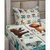 Ambesonne Floral Heart Sheet Set, Tenderness of Romantic Garden Ivy Branches and Roses Valentines Day, Fitted and Flat Sheet with Pillowcase Bedding Accent 3 Piece Set, Twin, Laurel Green and Pink(Teal Burnt Orange Ivory)