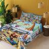 Ambesonne Floral Heart Sheet Set, Tenderness of Romantic Garden Ivy Branches and Roses Valentines Day, Fitted and Flat Sheet with Pillowcase Bedding Accent 3 Piece Set, Twin, Laurel Green and Pink(Sea Green Blue and Mustard)