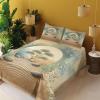 Ambesonne Floral Heart Sheet Set, Tenderness of Romantic Garden Ivy Branches and Roses Valentines Day, Fitted and Flat Sheet with Pillowcase Bedding Accent 3 Piece Set, Twin, Laurel Green and Pink(Camel Reseda Green Blue)