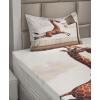 Ambesonne Floral Heart Sheet Set, Tenderness of Romantic Garden Ivy Branches and Roses Valentines Day, Fitted and Flat Sheet with Pillowcase Bedding Accent 3 Piece Set, Twin, Laurel Green and Pink(Cinnamon Off White Green)