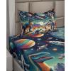 Ambesonne Floral Heart Sheet Set, Tenderness of Romantic Garden Ivy Branches and Roses Valentines Day, Fitted and Flat Sheet with Pillowcase Bedding Accent 3 Piece Set, Twin, Laurel Green and Pink(Multicolor Teal Red)