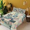 Ambesonne Floral Heart Sheet Set, Tenderness of Romantic Garden Ivy Branches and Roses Valentines Day, Fitted and Flat Sheet with Pillowcase Bedding Accent 3 Piece Set, Twin, Laurel Green and Pink(Almond Green Blush Peach)