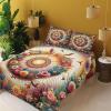 Ambesonne Floral Heart Sheet Set, Tenderness of Romantic Garden Ivy Branches and Roses Valentines Day, Fitted and Flat Sheet with Pillowcase Bedding Accent 3 Piece Set, Twin, Laurel Green and Pink(Orange Evergreen Pink)