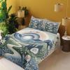 Ambesonne Floral Heart Sheet Set, Tenderness of Romantic Garden Ivy Branches and Roses Valentines Day, Fitted and Flat Sheet with Pillowcase Bedding Accent 3 Piece Set, Twin, Laurel Green and Pink(Slate Blue Reseda Green)