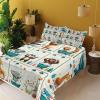 Ambesonne Floral Heart Sheet Set, Tenderness of Romantic Garden Ivy Branches and Roses Valentines Day, Fitted and Flat Sheet with Pillowcase Bedding Accent 3 Piece Set, Twin, Laurel Green and Pink(Teal Burnt Orange Ivory)