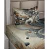 Ambesonne Floral Heart Sheet Set, Tenderness of Romantic Garden Ivy Branches and Roses Valentines Day, Fitted and Flat Sheet with Pillowcase Bedding Accent 3 Piece Set, Twin, Laurel Green and Pink(Dark Slate Blue and Tan)