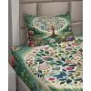 Ambesonne Floral Heart Sheet Set, Tenderness of Romantic Garden Ivy Branches and Roses Valentines Day, Fitted and Flat Sheet with Pillowcase Bedding Accent 3 Piece Set, Twin, Laurel Green and Pink(Green Blue and Pink)