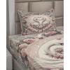 Ambesonne Floral Heart Sheet Set, Tenderness of Romantic Garden Ivy Branches and Roses Valentines Day, Fitted and Flat Sheet with Pillowcase Bedding Accent 3 Piece Set, Twin, Laurel Green and Pink(Pale Pink Pale Cadet Blue)