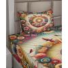 Ambesonne Floral Heart Sheet Set, Tenderness of Romantic Garden Ivy Branches and Roses Valentines Day, Fitted and Flat Sheet with Pillowcase Bedding Accent 3 Piece Set, Twin, Laurel Green and Pink(Orange Evergreen Pink)