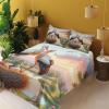 Ambesonne Floral Heart Sheet Set, Tenderness of Romantic Garden Ivy Branches and Roses Valentines Day, Fitted and Flat Sheet with Pillowcase Bedding Accent 3 Piece Set, Twin, Laurel Green and Pink(Fern Green Multicolor)