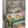Ambesonne Floral Heart Sheet Set, Tenderness of Romantic Garden Ivy Branches and Roses Valentines Day, Fitted and Flat Sheet with Pillowcase Bedding Accent 3 Piece Set, Twin, Laurel Green and Pink(Multicolor Orange Green)