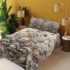 Ambesonne Floral Heart Sheet Set, Tenderness of Romantic Garden Ivy Branches and Roses Valentines Day, Fitted and Flat Sheet with Pillowcase Bedding Accent 3 Piece Set, Twin, Laurel Green and Pink(Tan Dark Blue and Pale Ruby)