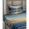 Ambesonne Floral Heart Sheet Set, Tenderness of Romantic Garden Ivy Branches and Roses Valentines Day, Fitted and Flat Sheet with Pillowcase Bedding Accent 3 Piece Set, Twin, Laurel Green and Pink(Blue Pale Brown)