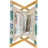 Ambesonne Green Flower Magazine and Book Holder, Floral Pattern Abstract Rose Design Romance Valentines Day Inspired, Floor Rack Decor for Interior of Home & Office, 22″ x 19″, Blue Pale Green White(Turquoise and Navy Blue)