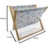 Ambesonne Green Flower Magazine and Book Holder, Floral Pattern Abstract Rose Design Romance Valentines Day Inspired, Floor Rack Decor for Interior of Home & Office, 22″ x 19″, Blue Pale Green White(Blue Red Grey)
